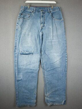 Gap Vintage Y2K Wide Cut Patchwork Denim Jeans 34x34